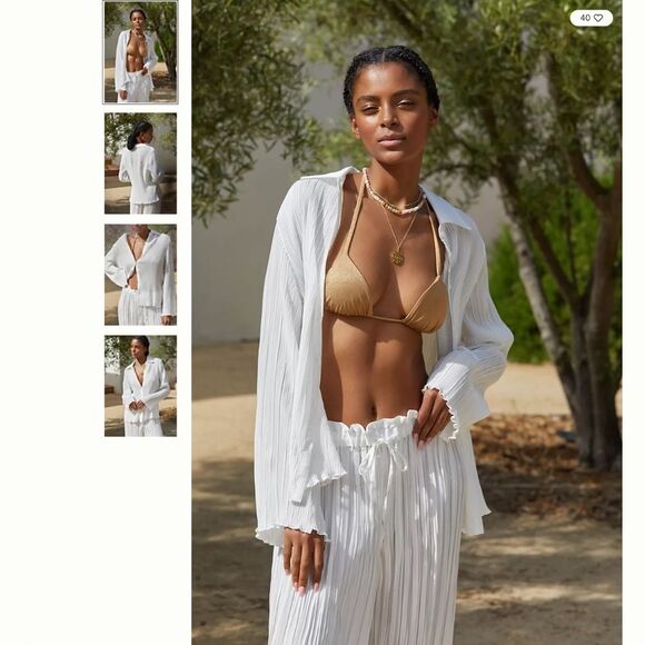 Anthropologie Plisse Buttondown Shirt - Picture 2 of 4